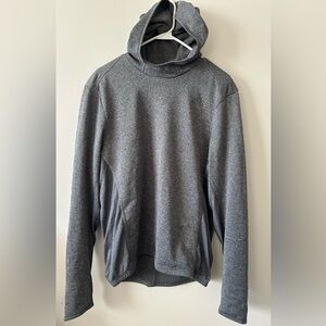 Men Adidas Gray Climalite Hoodie Long sleeve Shirt